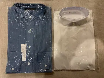 [ 새상품 ] With a White 데님 셔츠 화이트 블루 2개 세트