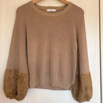 새상품급 FENNEL 스콧 클럽 니트 풀오버 소매 퍼