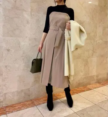 프레이 아이디 플리츠 콤비 베어 원피스 프레이 아이디 0