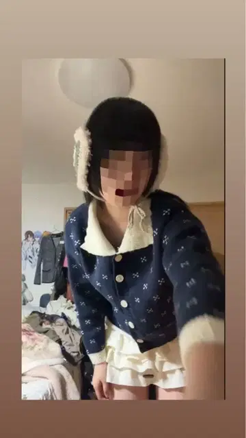 걸리시 모리걸 버튼 니트 스웨터 가디건