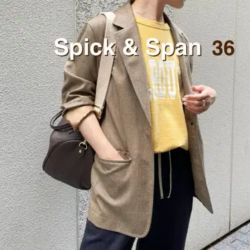 미사용급 Spick & Span 울 카르제 롱 자켓 36 S