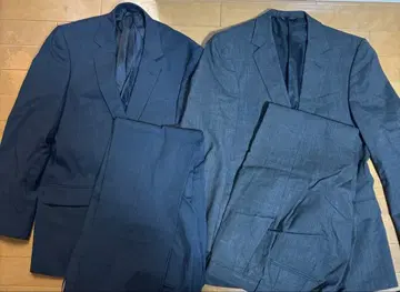 남성용 수트 다크 그레이 네이비 체크 수트