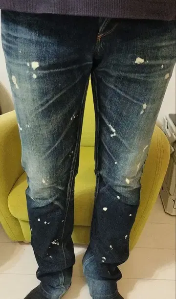 폴스미스 RED EAR 데미지 가공 스트레이트 데님 M