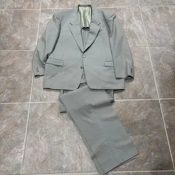 그레이 그린 비즈니스 정장 자켓과 팬츠 세트 사이즈 BL