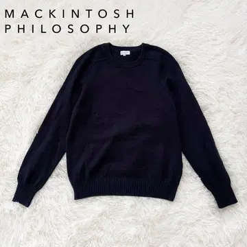 매킨토시 철학 니트 스웨터 캐시미어 코튼 네이비