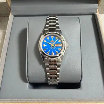 ORIENT 오리엔트 쓰리스타 자동 와인딩 블루 실버 작동품 손목시계