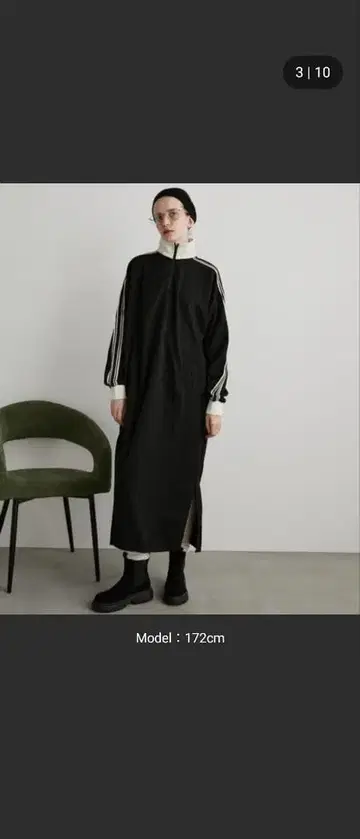 [ 새상품 ] 안티로자 홀리데이 하프 지퍼 트랙 저지 원피스 긴팔