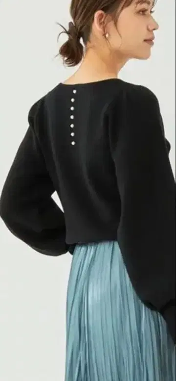 새상품 green label relaxing 니트 펄 장식