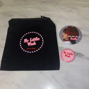 리토그리 아사히 NYLON 나일론 파우치 캔뱃지 세트