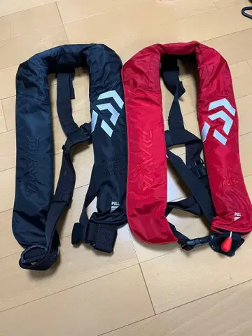 구명 조끼 블랙 레드 2세트 벚꽃 마크 타입A