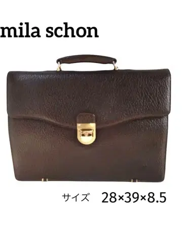 밀라 쇤 천연 가죽 비즈니스 백 A4 수납 가능