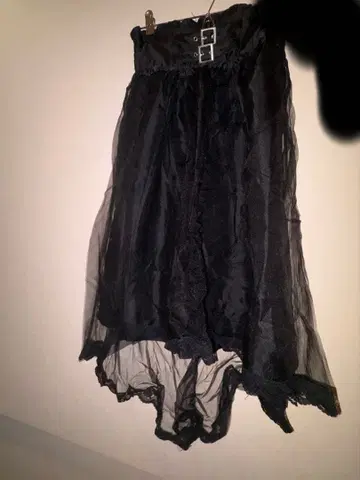 Ank Rouge 지뢰계 튤 레이스 스커트 블랙