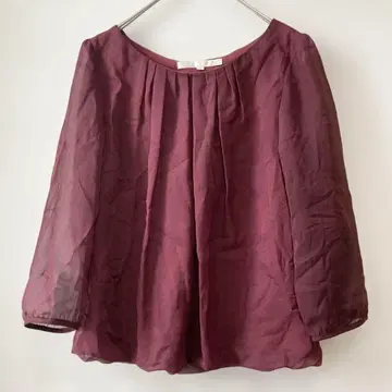 내추럴 뷰티 (36) 쉬폰 블라우스 7부 소매 보르도