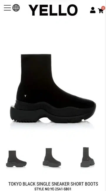 TOKYO BLACK SINGLE SNEAKER SHORT BOOTS M