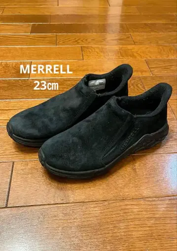 MERRELL 블랙 스웨이드 슬립온 23cm 에어 쿠션