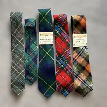 타탄 체크 넥타이 세트