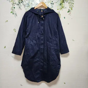 [ Ranan ] 네이비 후드 부착 롱 코트