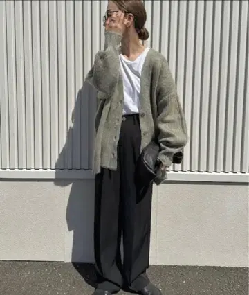 Re:EDIT 새상품 샤기 루즈 니트 가디건 리디 셀렉모카