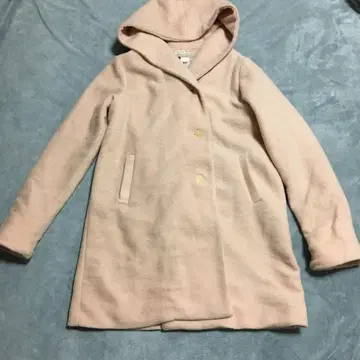 울 코트 베이지 핑크 L 사이즈