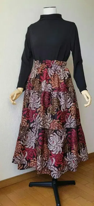 기모노 리메이크 앤티크 기모노 롱 스커트