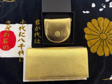 새상품 황궁 골드 컬러 가죽 장지갑 코인 케이스 세트