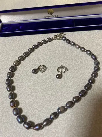 Yukiko Hanai 담수 펄 목걸이 귀찌 세트