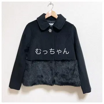 [ 새상품 ] ADREE 애드리 인조 모피 비쥬 코트 F 블랙