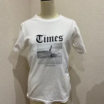 타임스 서핑 프린트 T셔츠 화이트