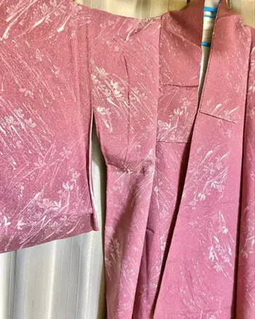 복숭아색(핑크) 꽃무늬 기모노