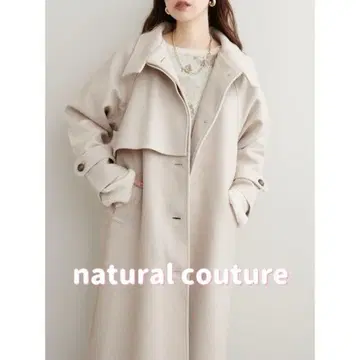 [택 포함 새상품] 내추럴 꾸뛰르 니트 모사 스탠드 카라 케이프 코트