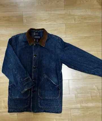 LANDS' END 랜즈 엔드 코듀로이 옷깃 데님 자켓 커버올