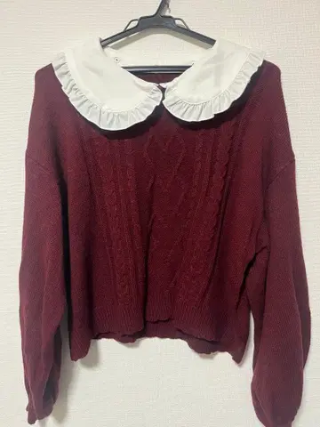 [ 시크릿허니 ] 프릴 카라 니트 풀오버