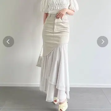 resexxy 튤 도킹 스커트 베이지