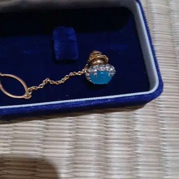 아쿠아 블루 크리스탈 넥타이핀