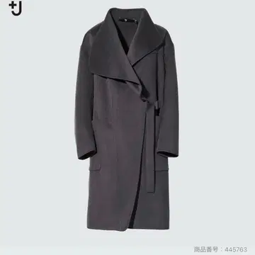 UNIQLO 캐시미어 블렌드 노카라 코트 그레이 +J 질 샌더