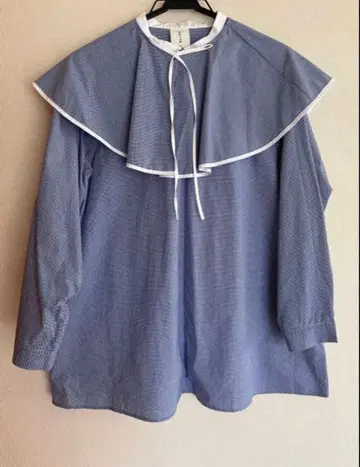 bulle de savon gingham cape 블라우스