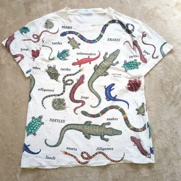 초레어 빈티지 90s 싱글 스티치 T셔츠 파충류 미국 빈티지 의류