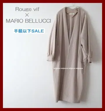 Rouge vif 루즈비프 노카라 울 롱 코트 베이지