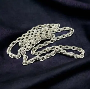 [ 새상품 ] 무게감 발군 페이퍼 체인 목걸이 60cm 실버 925