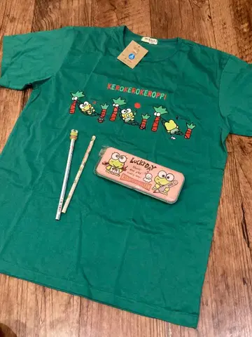 케로피 T셔츠와 문구 세트 당시물 쇼와 레트로 빈티지 SANRIO