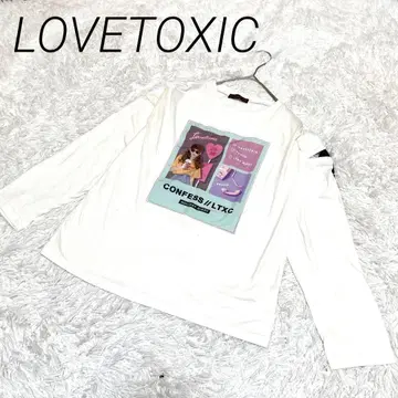 LOVETOXIC 화이트 긴팔 T셔츠 프린트 디자인 M사이즈