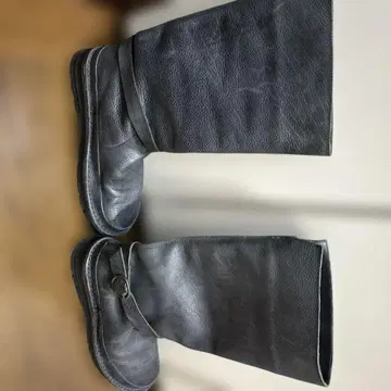 블랙 인조 가죽 롱 부츠 23.5cm 일본제