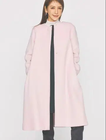 셀포드 캐시미어 혼방 노카라 코트 CELFORD 핑크