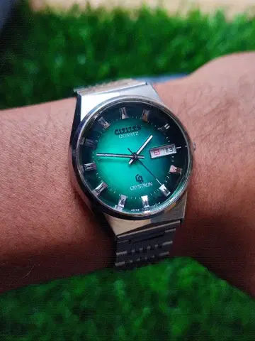 1970s CITIZEN CRYSTON 그린 손목시계