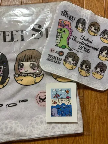 오쿠다 아유 디자인 페이스 타월 핸드 타월 씰 3종 세트