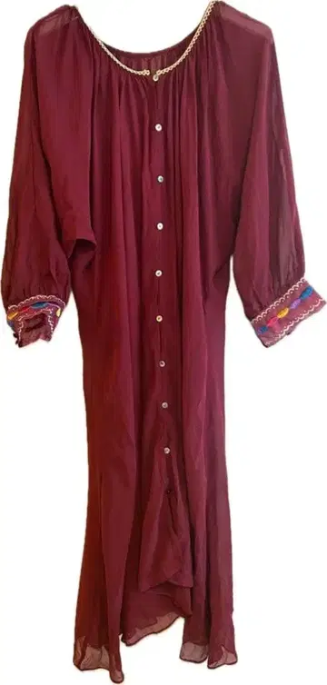 폴카 도트 소와유 실크 롱 가디건 원피스