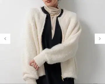 23구 부클 니트 블루종 화이트 계열 자켓 38