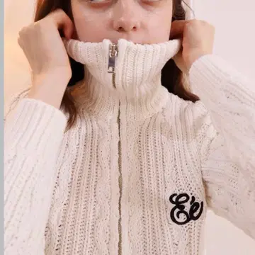 epine Ee 하프 집 케이블 니트