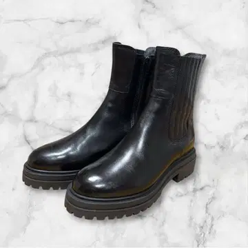 로빈 로즈 KLONDIKE 천연 가죽 사이드 고어 부츠 속기모 36 블랙