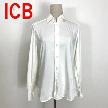 A2146 아이씨비 긴팔 셔츠 블라우스 면 카슈쿨풍 화이트 S